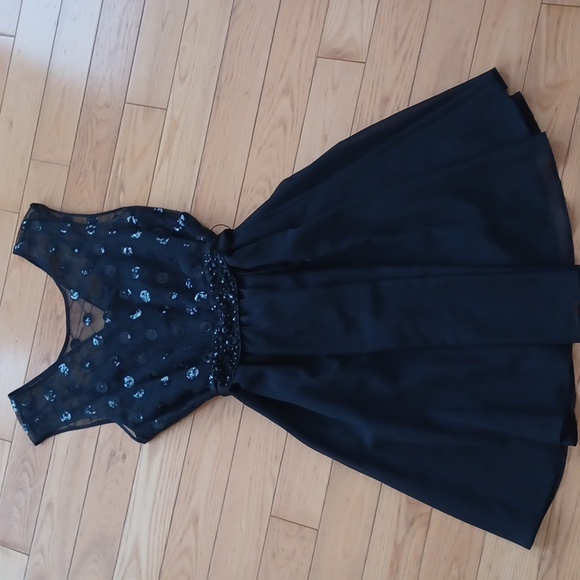 RICKI'S beaded chiffon polka dots dress size 10 - Picture 1 of 5